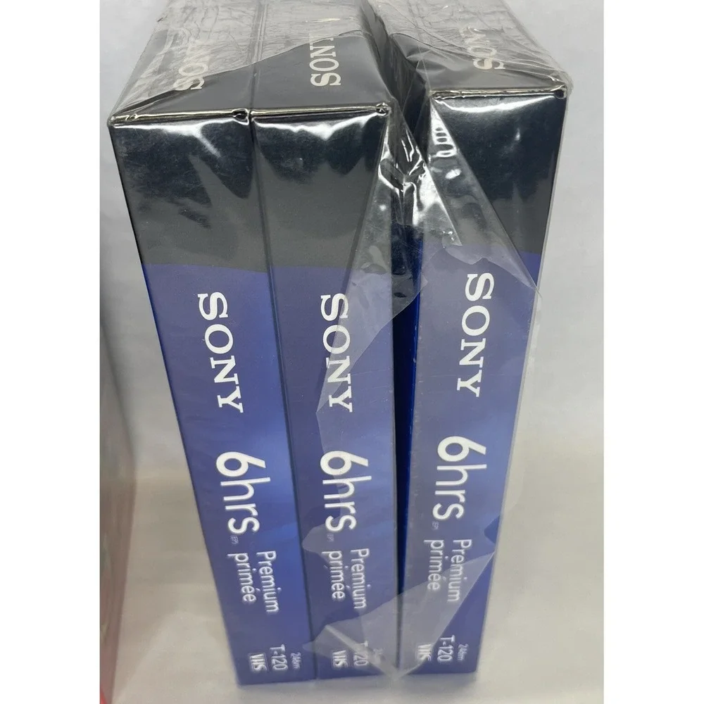 LOT of 9 Premium Grade T-120‎ 6 Hour VHS Tapes- 3 Sony, 2 JVC 4 TDK NEW